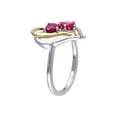 thumbnail image 2 of 1.10 Carat (ctw) Lab-Created Ruby Heart Ring with Diamonds in Sterling Silver with Yellow Plating, 2 of 4