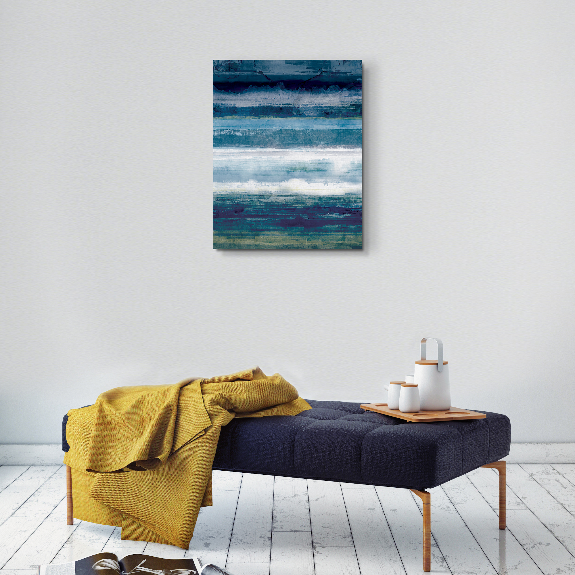 Indigo Stridation Abstract by Willowbrook Art Print