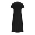 thumbnail image 5 of Patlollav Womens Summer Fashion Solid Color Pocket Short Sleeve Round-Neck Dress, 5 of 6