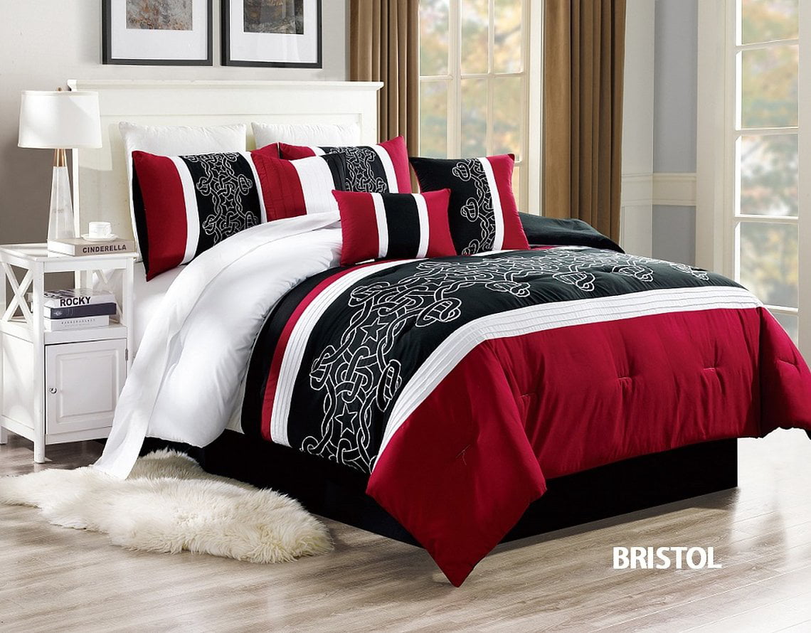 Unique Home 7 Piece Bristol Ruffled Bed In A Bag Clearance bedding ...