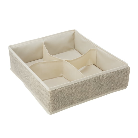 Simplify 4 Compartment Closet Drawer Organizer in Faux Jute