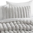 thumbnail image 4 of Benjara Sieno 4pc King Comforter Set- Gray Faux Fur and Micro Mink Backing, 4 of 6