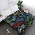 thumbnail image 5 of Gaming Throw Blanket for Men, 60 x 80 Inch Cozy Video Game Fuzzy Blanket for Boys, Soft Black Gamer Flannel Throw Blanket with Star for Adult Bedroom Birthday Gift Sofa Bed Couch Decor Camping Travel, 5 of 6