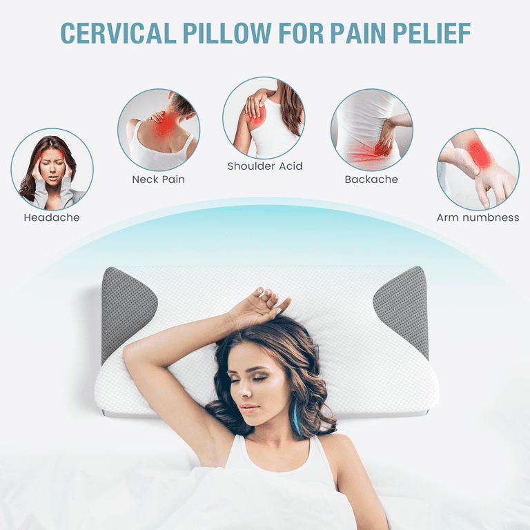 Orthopedic Buckwheat Cervical Pillow - Detachable, Round Neck Support for  Pain Relief, Snoring and Proper Alignment