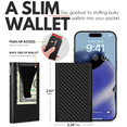 thumbnail image 2 of Slim Wallet For Men, Minimalist Mens Wallet, Rfid Blocking Wallet, Slim Aluminum Pop Up Credit Card Holder with Cash Band (Carbon Fiber+Black), 2 of 8