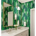 thumbnail image 3 of S4Sassy Self-Stick Decorative Wallpaper, Fern Foliage Wall Paper, Vinyl Waterproof Contact Paper, Green, 25"X 120" Removable Renter Friendly Walls Covering For Bedroom, Dining Room, 3 of 9