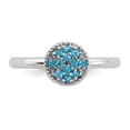thumbnail image 4 of 925 Sterling Silver Blue Topaz Stackable Ring Birthstone December Gemstone, 4 of 8