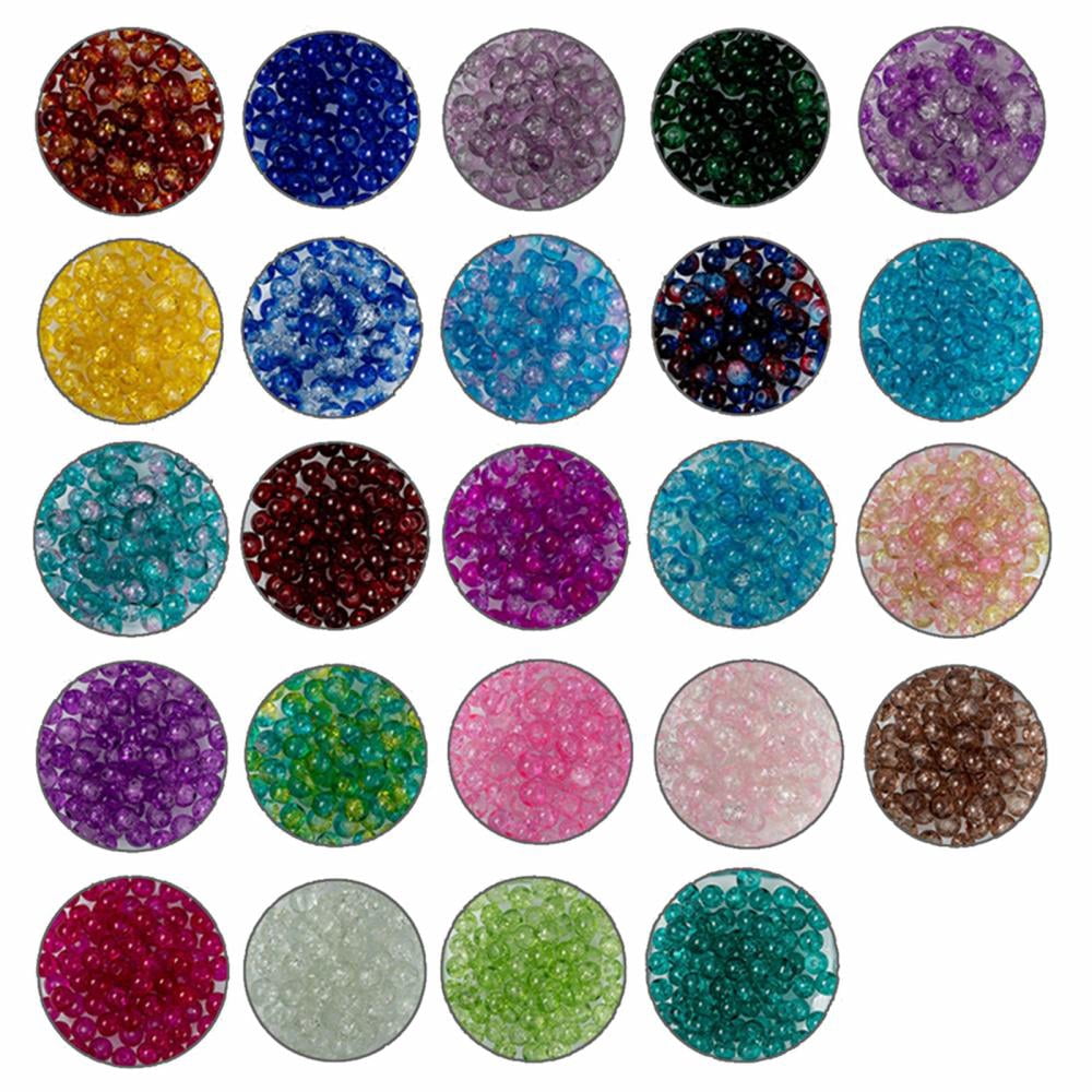 24 Colors Spray Painted Glass Beads Round Mixed Color 8mm Hole: 1.3~1.6mm about 25pcs/color 24 Colors 600pcs/set DIY