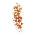 thumbnail image 4 of Corona de anillos de velas,Corona de anillos de velas de otoño con hojas de arce otoñales,Corona de velas con forma de calabaza artificial y hojas de arce,Decoración de mesa 60 centímetros, 4 of 8