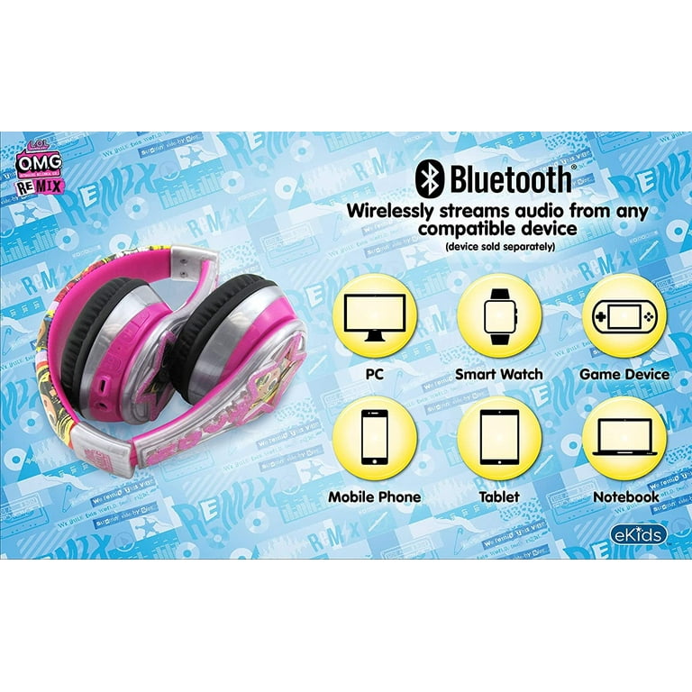 eKids LOL Surprise Remix OMG Bluetooth Kids Headphones with