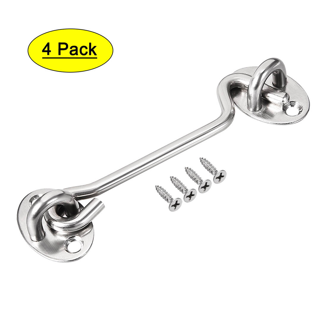 4" Cabin Hook Eye Latch Gate Door Swivel Window Hook Stainless Steel