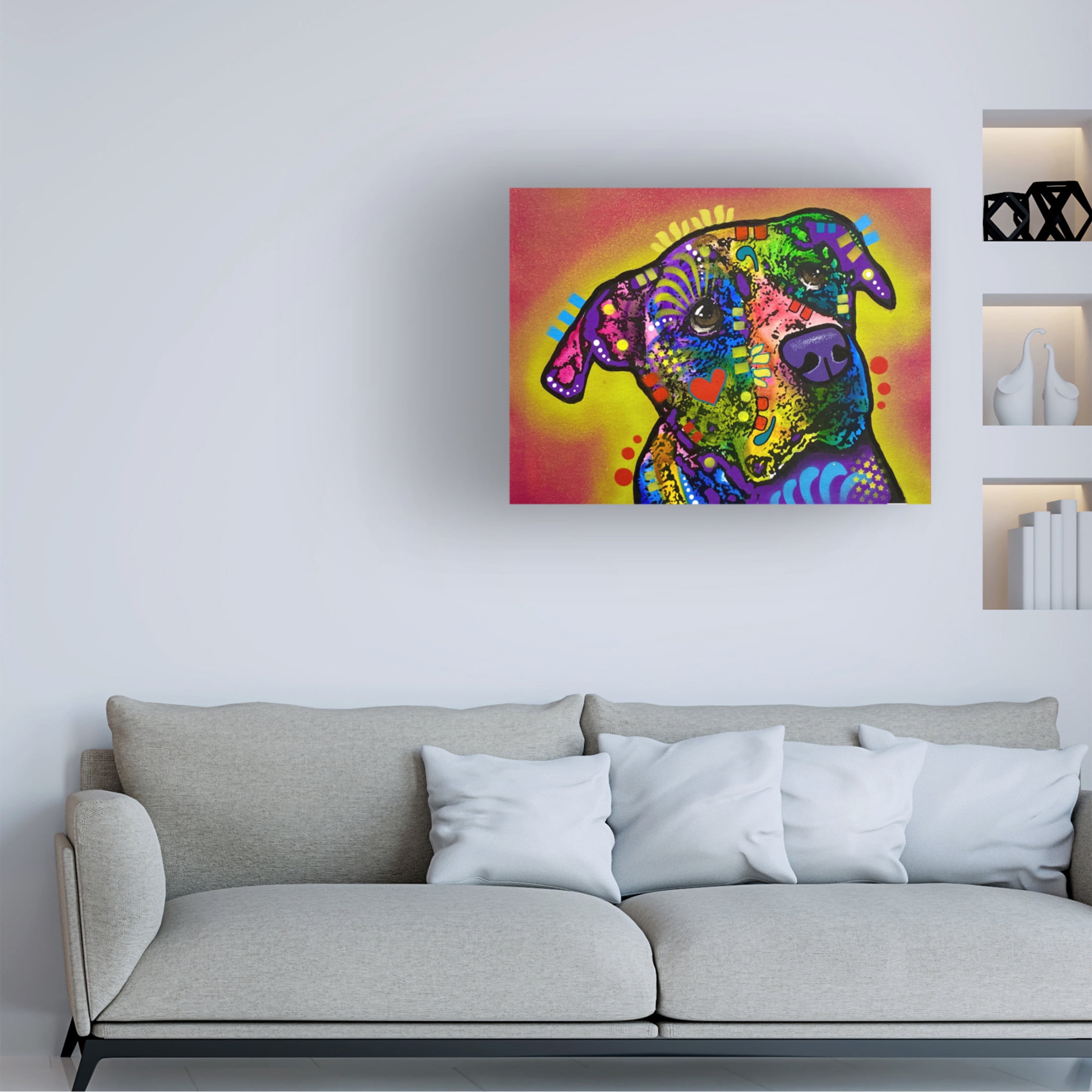 Canvas Wall Art - Dean Russo 'Nervous But Still Full Of Love' Wall Art for Living Room, Bedroom, or Office Décor by Trademark Fine Art - 47 x 35 Inches