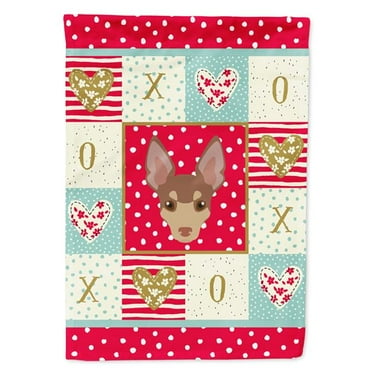 Carolines Treasures CK5220CHF Miniature Fox Terrier Love Flag Canvas House Size Large multicolor