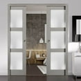 thumbnail image 3 of Slab Barn Door Panel Frosted Glass 36 x 96 inches | Lucia 2552 Grey Ash | Sturdy Finished Doors | Pocket Closet Sliding, 3 of 6