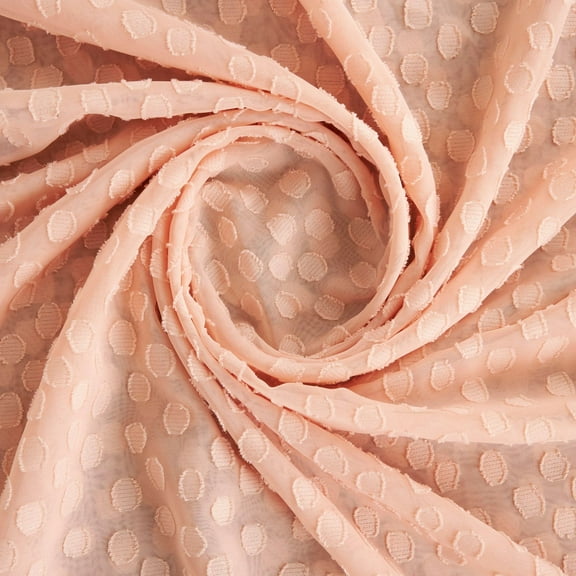 Zelouf Clip Dot Chiffon  , Sewing, DIY, Crafts Fabric by the Yard, Perfect Blush, 3 Yard