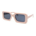 thumbnail image 2 of Womens Mod Narrow Rectangle Minimal Fashion Plastic Sunglasses Pink - Black, 2 of 4