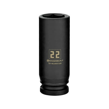 Powerbuilt 1/2 Inch Drive x 22 MM 6 Point Deep Impact Socket - 647190