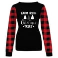 thumbnail image 4 of Long Sleeve Round Neck Christmas T-Shirt for Women Merry Christmas Buffalo Plaid Raglan Holidays Baseball Tee Tops, 4 of 5