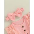 thumbnail image 5 of Bagilaanoe Toddler Baby Girl Fall Dress Ribbed Long Sleeves A-line Princess Dresses Headband 3M 6M 9M 12M 18M 24M 3T Infant Autume Casual Sundress, 5 of 8