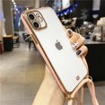 thumbnail image 1 of For Apple iPhone 12 Pink Smart Shockproof Luxury Stream Electro Plating Elegant Cover Case, 1 of 1