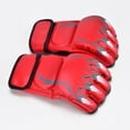 thumbnail image 3 of Gants de Boxe Demi-Doigt Mitaines avec Bande de Poignet Réglable Gants pour Sanda Sac de Frappe Entraînement Noir, 3 of 12