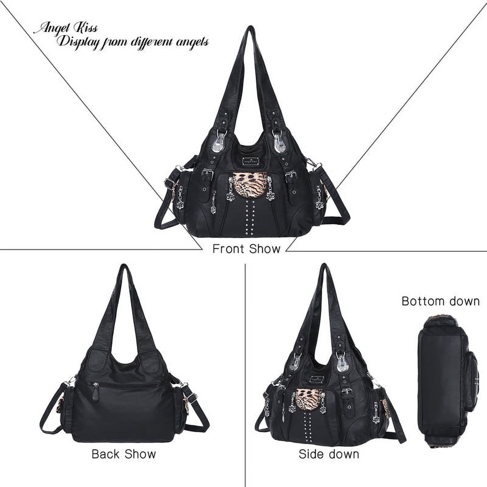 Angel Kiss for Women Large capacity Vegan Leather wallet and Handbags Crossbody Purses Multi pocket shoulder bag