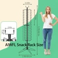 thumbnail image 2 of AIWFL Chip Display Rack, 360° Rotating Snack Organizer, Freestanding Retail Organizer with 108 Clips & 12 Spinning Rods with Sign Holder, 2 of 12