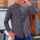 thumbnail image 5 of pstuiky camisetas de manga larga para hombre, Camisa informal de manga larga con cuello alto y botones especiales de color sólido para hombre. Tops casuales para hombres xxl, 5 of 6