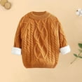 thumbnail image 4 of Scyoekwg Newborn Infants Toddler Baby Boys Girls Warm Sweaters Winter Fleece Thickened Sweaters Casual Round Neck Long Sleeve Solid Color Sweaters Pullover (Orange,12 Months), 4 of 6
