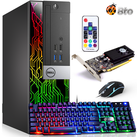 Restored Dell RGB Gaming Desktop Computer PC, Intel i5 6th Gen. Processor, AMD Radeon RX 550 4GB DDR5, 16GB Ram, 512GB SSD, BTO RGB Gaming Keyboard Mouse & Headset, WiFi, Windows 10 Pro (Renewed)