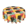 thumbnail image 2 of XMXT Waterproof Round Table Cloth, Vintage Prismatic Prints Tablecloth Polyester Table Cover for Home Kitchen Dining Party Room Decor, 60 inches, 2 of 8
