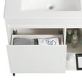 thumbnail image 3 of 30" Bathroom Vanity With Sink,Bathroom Vanity Cabinet With One Soft Close Cabinet Doors & Soft-Close Drawers,Bathroom Storage Cabinet With A Lower Open Shelf,With Metal Legs,White Ceramic Sink,White, 3 of 9