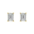 thumbnail image 3 of Clara Pucci 2Ct Clear Emerald Cut VVS1 Push Back Stud 18k Solid hypoallergenic Gold Designer Earrings For April, 3 of 7