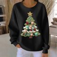 thumbnail image 2 of Yteetum Chandails en Molleton de Noël pour Femmes, Col Rond, Tricot Côtelé, Chandail Sans Capuche, Imprimé Graphique, Manches Longues, 2 of 4