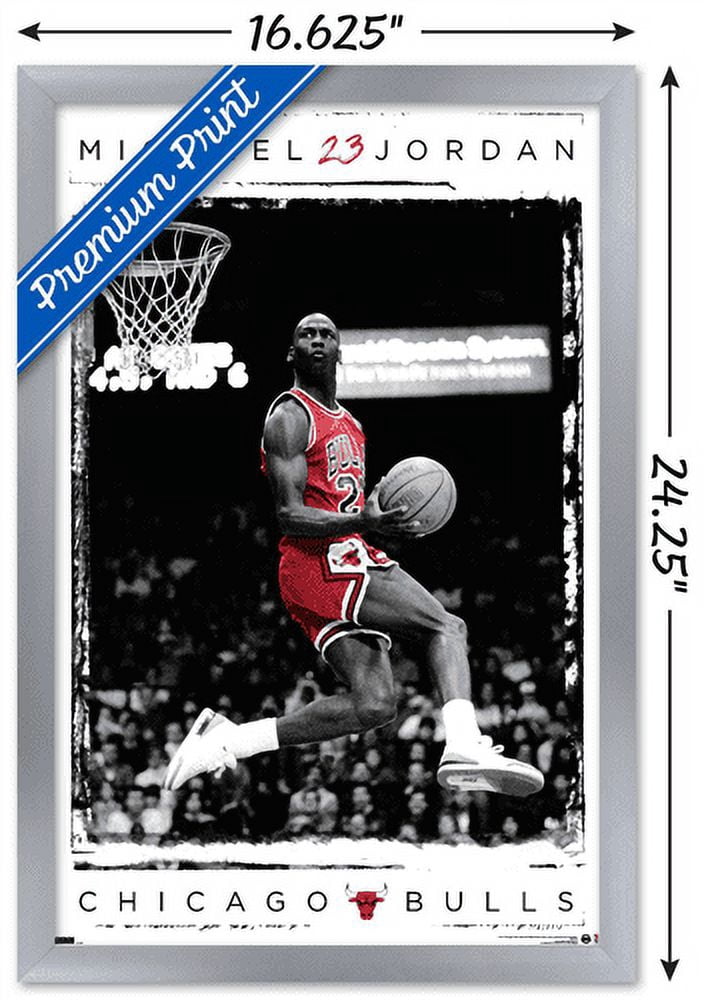 Michael Jordan - Dunk Wall Poster, 14.725" x 22.375", Framed
