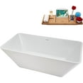 thumbnail image 3 of 63" Streamline NB6340GLD Soaking Glossy White Freestanding Tub and Tray With Internal Drain in Polished Gold, 3 of 7