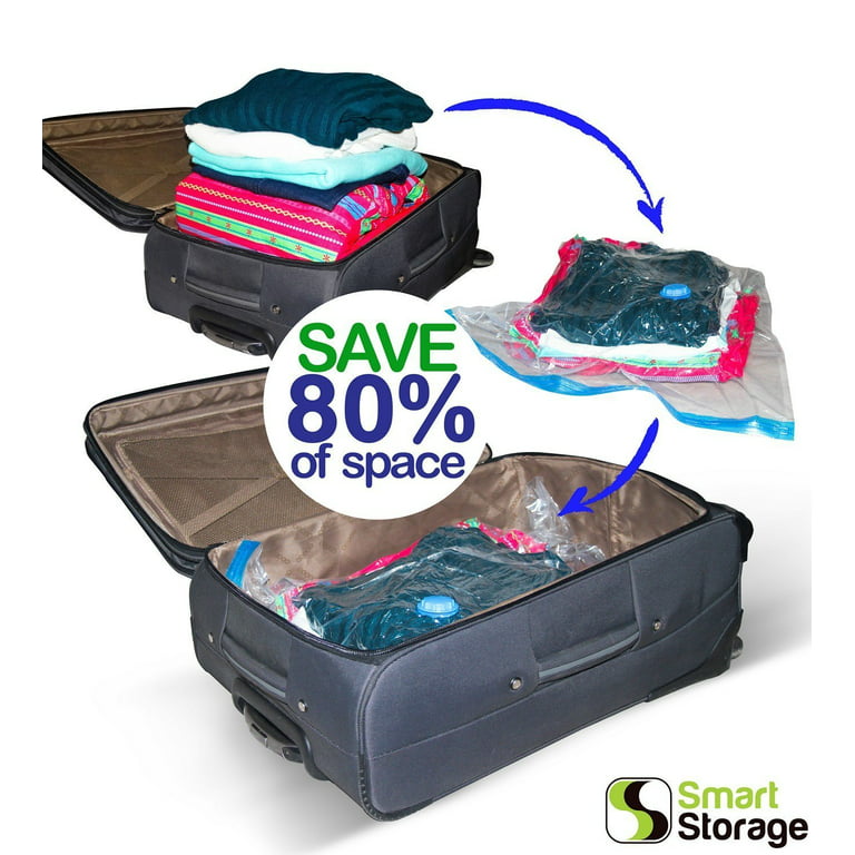 Smart Storage 8 Pack Jumbo Vacuum Storage Space Saver Bag Set with Travel Pump, Infant Unisex, Size: XL, Blue