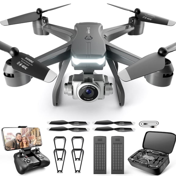 4DRC V14 Drone with 1080P HD Camera Live Video 120°Wide-Angle Wifi Altitude Hold, 3D Flip 2 Batteries Black