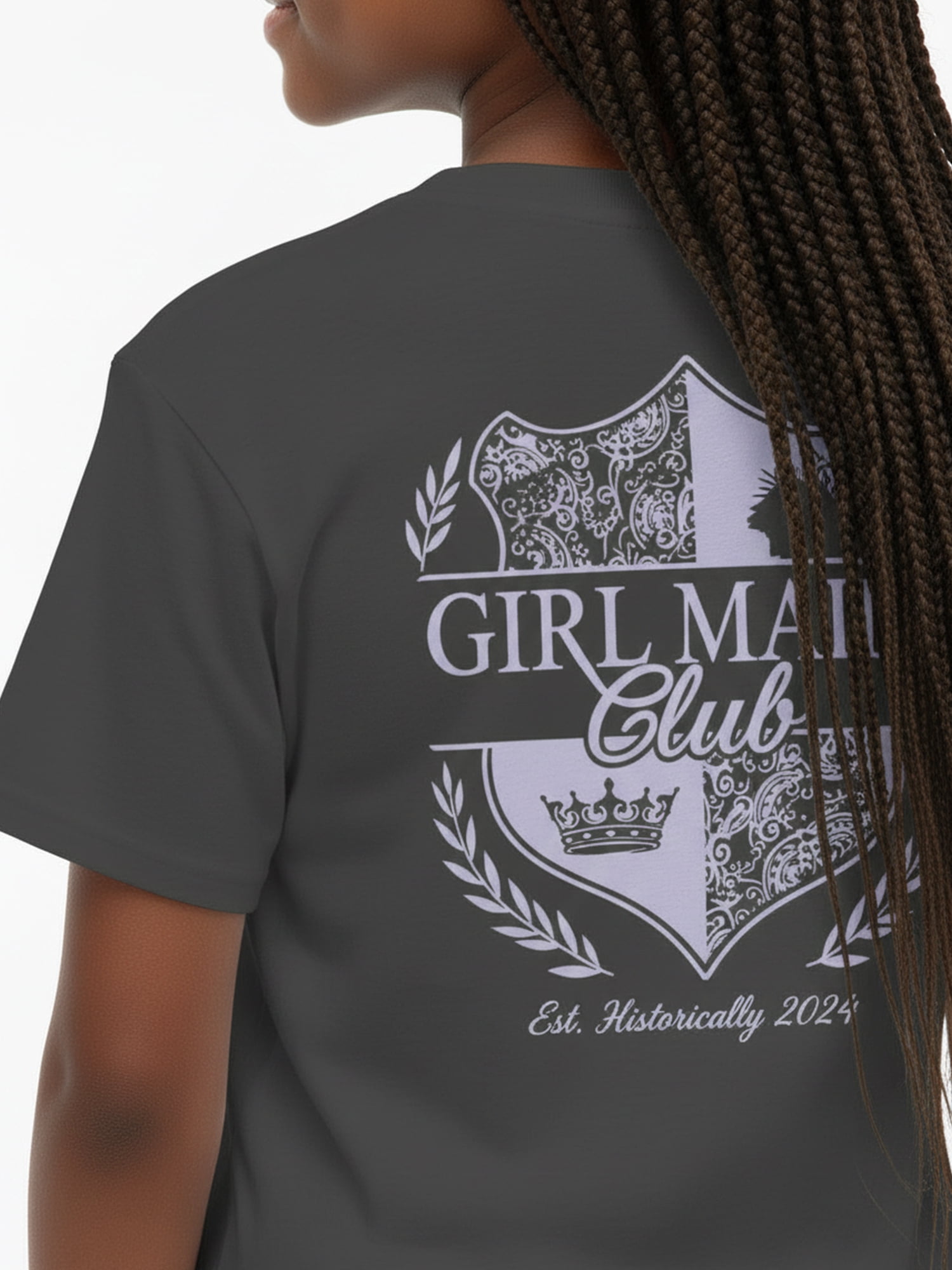 Wonder Nation Girls' Girl Math Front Back Graphic Tee with Short Sleeves, Sizes 4-18