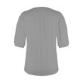 thumbnail image 5 of IYYVV Shirts For Women Puff Short Sleeve Pleated Dressy Casual Scooped Neck Summer Tops Blouses Fashion Clothes 2024 Gray XL, 5 of 7