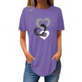 thumbnail image 1 of FAIWAD Tuniques à Manches Courtes pour Femmes, Col Rond, Blouses Amples, T-shirts Graphiques avec Cœur Mignon, 1 of 3