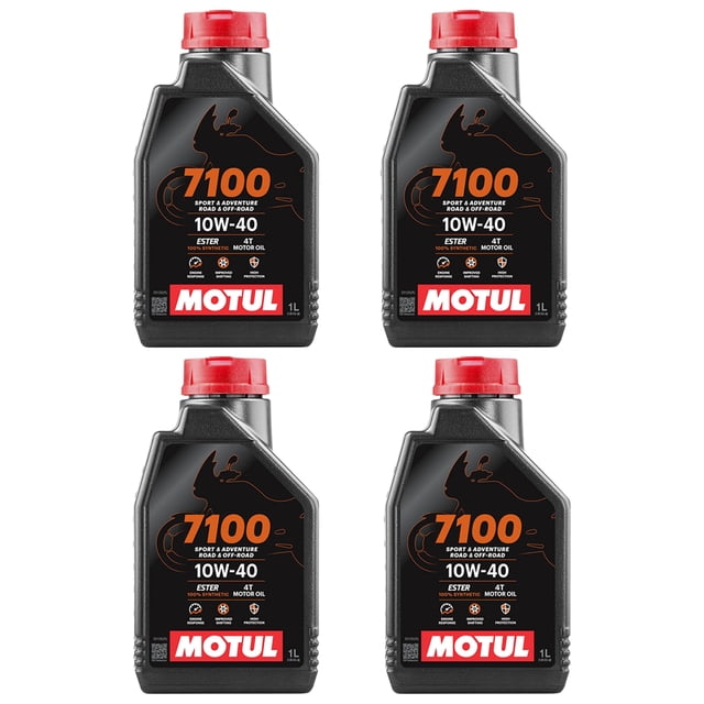 PAQ. DE 4 ACEITE PARA MOTO 4T MOTUL 7100 10W40 1L SINTÉTICO