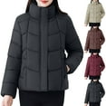 thumbnail image 1 of NJDVHB Manteaux d'Hiver pour Femmes, Veste Matelassée pour Femmes, Trench pour Femme, Veste Décontractée Colorée à Manches Longues Sans Capuche pour Femme, Noir, TTTG, 1 of 5
