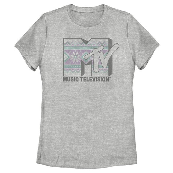 Women's MTV Tapestry Logo Graphic Tee Athletic Heather Medium