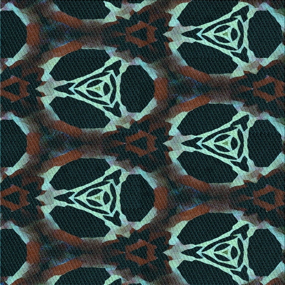 Ahgly Company Indoor Square Patterned Aquamarine Stone Green Area Rugs, 6' Square