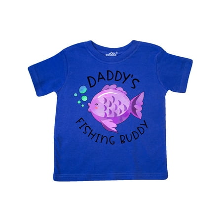 

Inktastic Daddy s Fishing Buddy with Cute Purple Fish Gift Toddler Boy or Toddler Girl T-Shirt