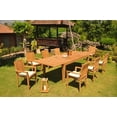 thumbnail image 5 of Grade-A Teak Dining Set: 8 Seater 9 Pc: 122" Caranas Rectangle Table And 8 Lua Stacking Arm Chairs Outdoor Patio WholesaleTeak #51LU2909, 5 of 6