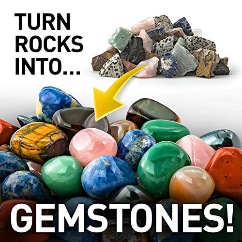 NATIONAL GEOGRAPHIC Hobby Rock Tumbler Kit Includes Rough Gemstones 4 Polishi... 