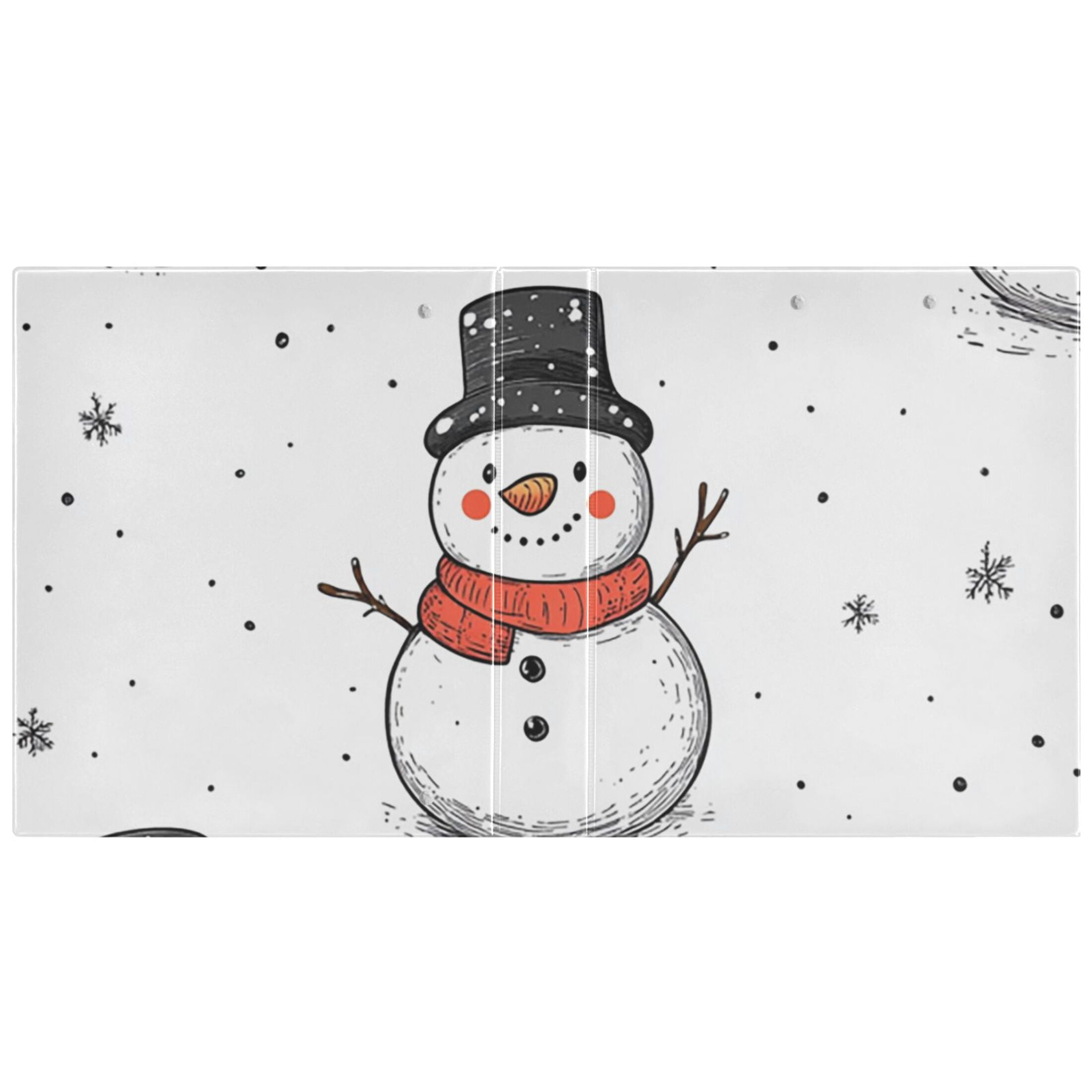 Snowman Snow 3 Ring Binders 1.5 inch Hardcover File Folders with Interior Pockets A4 Size Organizer for School Office Hospital Set of 2