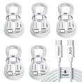 thumbnail image 1 of Cable USB C a C UIORHBQ Blanco 60W PD Carga Rápida Nylon Trenzado 2M 5 Unidades, 1 of 7